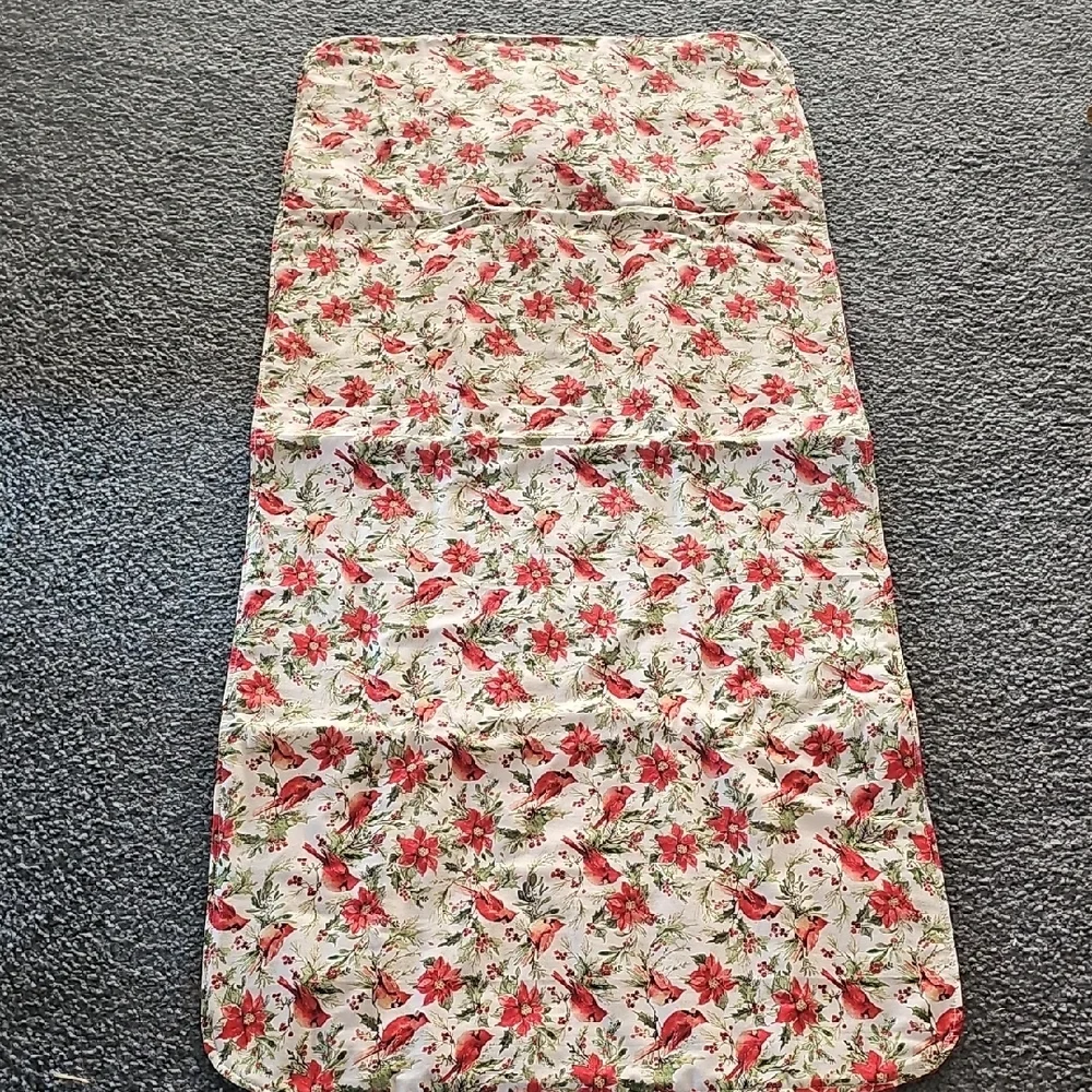 Festive Red Cardinal Holiday REVERSIBLE Tablecloth